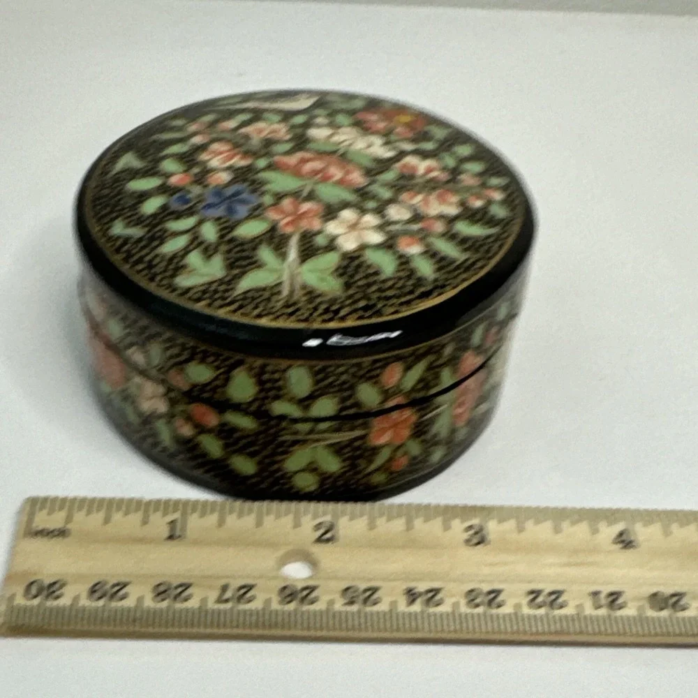 Vintage Small Papier Mache jewelry box made in India